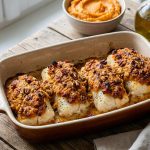 Filet de cabillaud en croûte de chorizo et noix de pécan : une recette saine à découvrir.