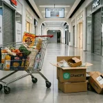 Un panier de courses à l'abandon illustrant le fait que ChatGPT renonce à devenir l'Amazon de l'IA.