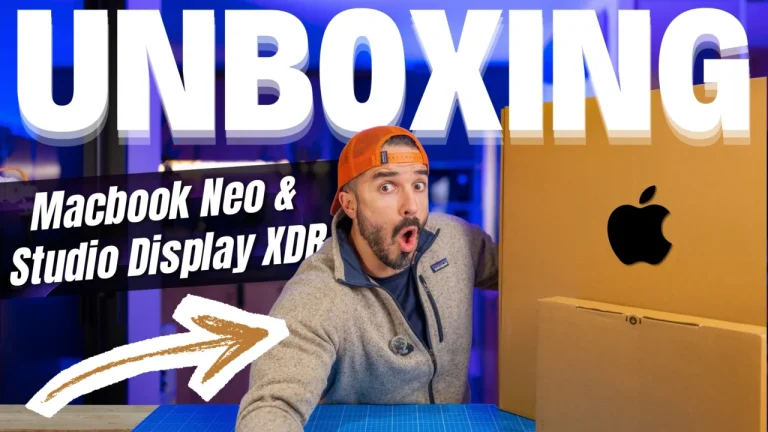 Déballage du MacBook Neo et du Studio Display XDR avec finition nano-texturée