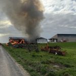 Incendie d'un bâtiment agricole près de l'autoroute A34, zone sensible près de Reims