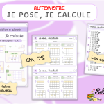 20 fiches de calcul posé pour CM1 et CM2 - Je pose… Je calcule - La trousse de Sobelle