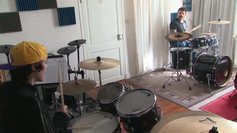 Lino et son professeur Antoine Bouchet