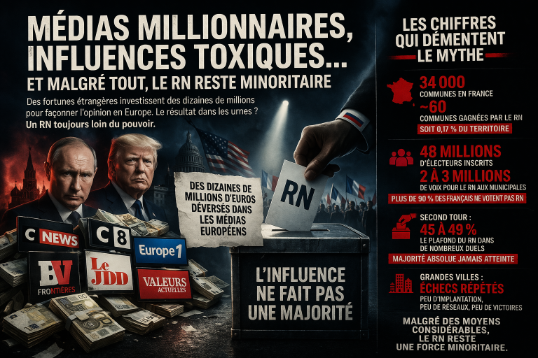 📰 Présidentielle 2027 en vue : pourquoi malgré des millions dans l’influence médiatique, le RN reste minoritaire