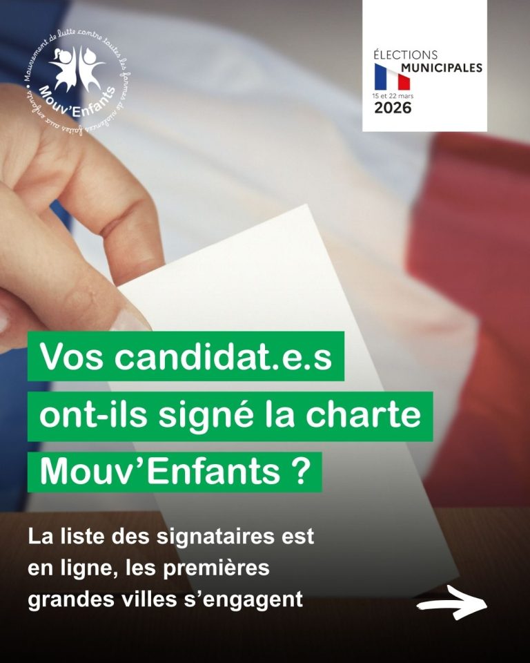 Municipales 2026 : Liste des premiers candidats signataires de la charte Mouv'Enfants