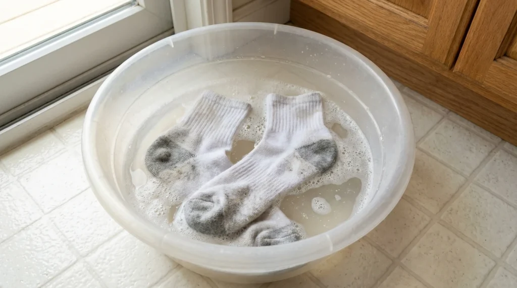Rendez vos chaussettes blanches comme neuves en 1 h avec ces deux poudres naturelles