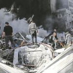 Un site de Beyrouth attaqué par Israël après la trêve annoncée par Trump, le 8 avril 2026.Photo Ibrahim Amro/AFP