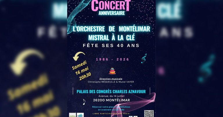 Grand concert gratuit de l&rsquo;orchestre Mistral au Palais des Congrès de Montélimar, le 16 mai.