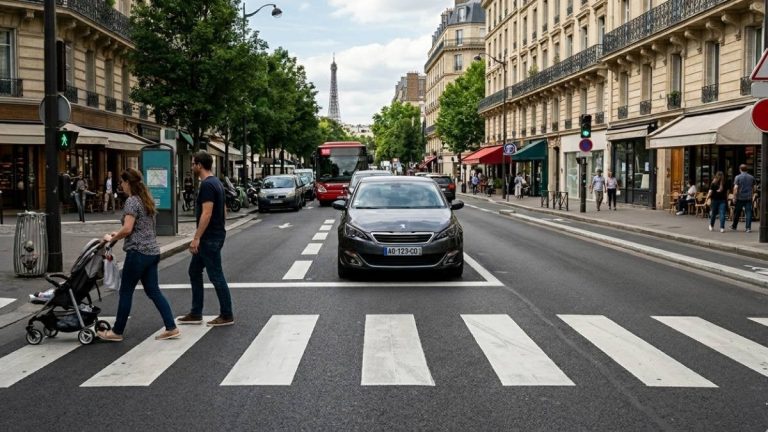 Distance légale d&rsquo;arrêt devant un passage piéton : risques d&rsquo;amende en France.