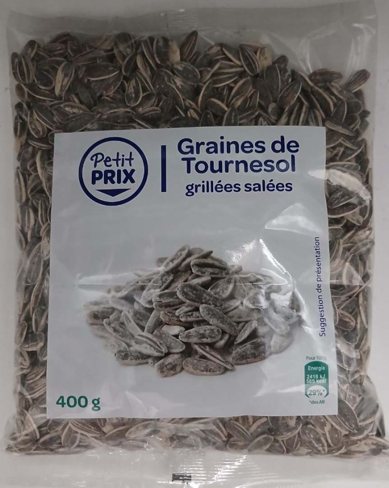 Rappel de Graines de tournesol grillées salées Petit Prix en raison d&rsquo;une contamination potentielle