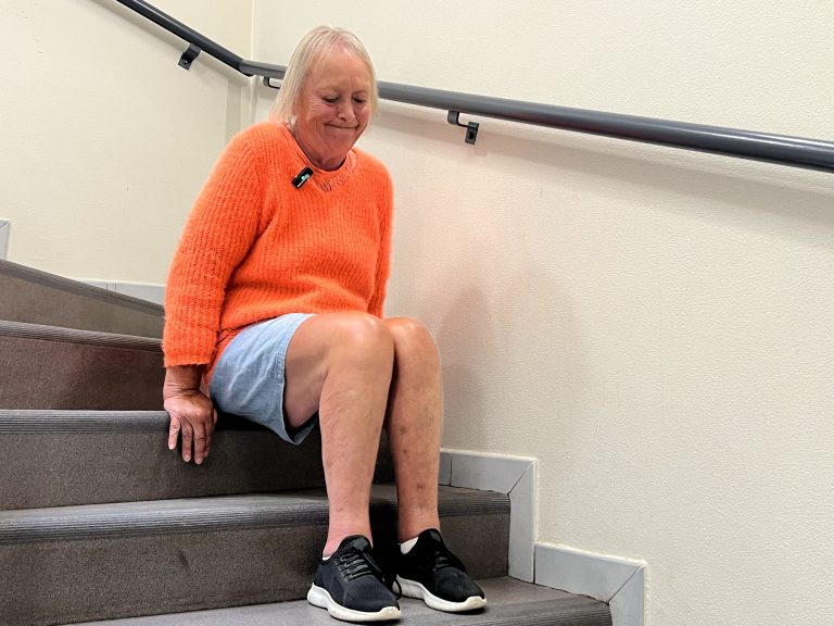 Ascenseur en panne à Dijon : une femme handicapée descend les marches sur les fesses.