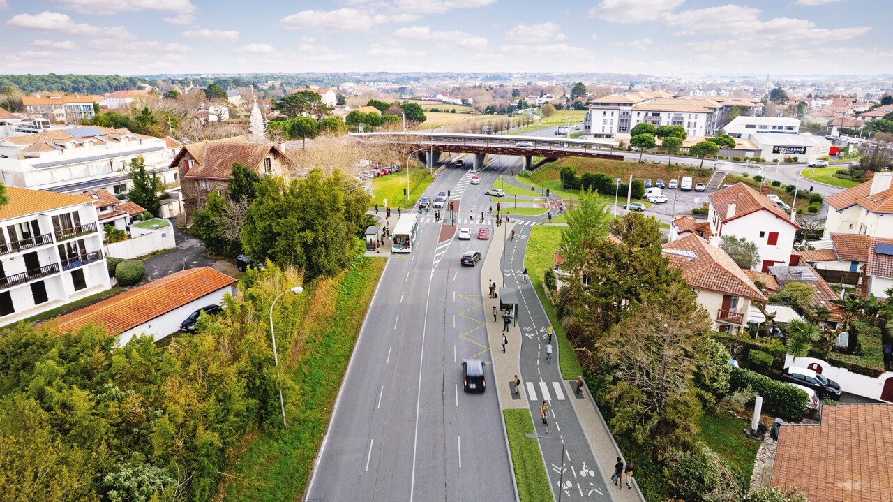 Ce boulevard basque très fréquenté est en travaux pendant un an pour la construction d'une piste cyclable