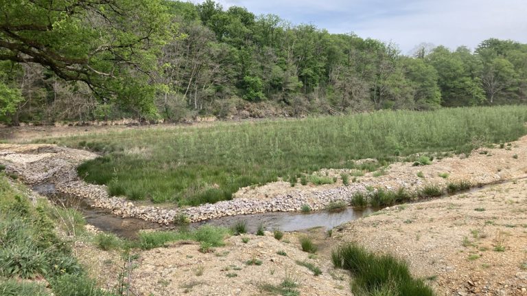 Reprise des travaux de l&rsquo;étang du Grand Moulin à Aigurande dans l&rsquo;Indre pour revitaliser la rivière.