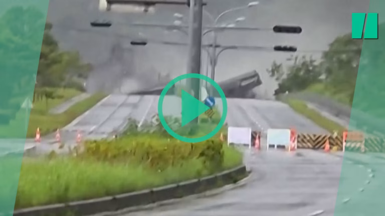 Rupture inattendue d&rsquo;une digue à Taïwan : les images révélatrices du typhon Ragasa