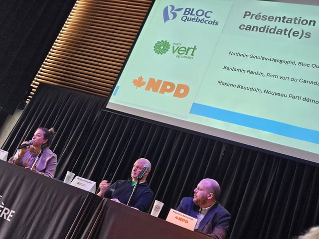 La candidate du PLC était absente lors du débat au Cégep de Terrebonne aujourd'hui