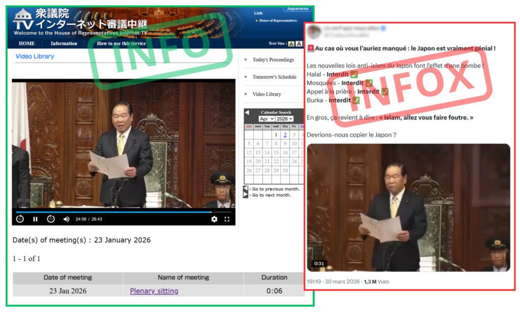 Capture d'écran du site internet de la télévision en ligne de la Chambre des représentants.