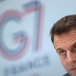 Emmanuel Macron lors d'une visioconférence des dirigeants du G7, le 11 mars 2026, pour évoquer les conséquences économiques mondiales de la guerre en Iran.