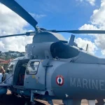 Un hélicoptère de la Marine nationale se pose en plein cœur du collège de Terreville à Schoelcher