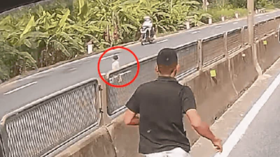 Un chauffeur routier se précipite au milieu de la route pour sauver un enfant