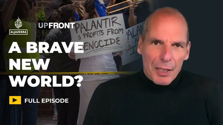 Varoufakis discute de Palantir, guerre AI et tensions US-Israël face à l&rsquo;Iran.