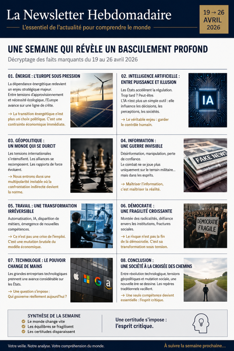 📰 Journal de la semaine – Du 19 au 26 avril 2026