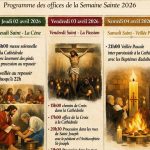 Horaires des Offices de la Semaine Sainte 2026