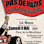 Concerts et manifestations anti-fascistes au Mans les 8 et 9 mai 2023.