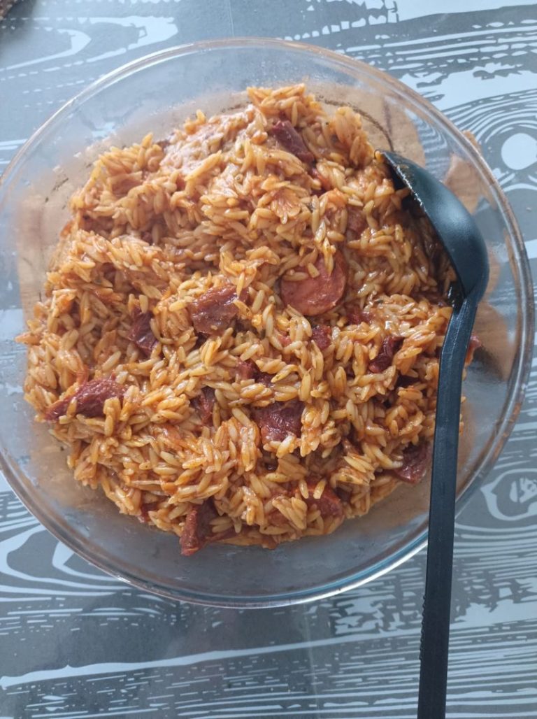 Recette d&rsquo;orzo au chorizo et tomates séchées au Cookéo disponible sur Gigi est en cuisine