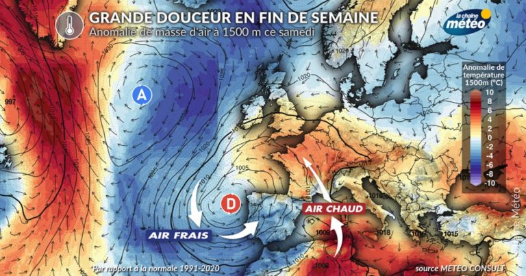 Retour d&rsquo;une douceur printanière avec une hausse de 10°C sur certaines régions du nord le 8 mai.