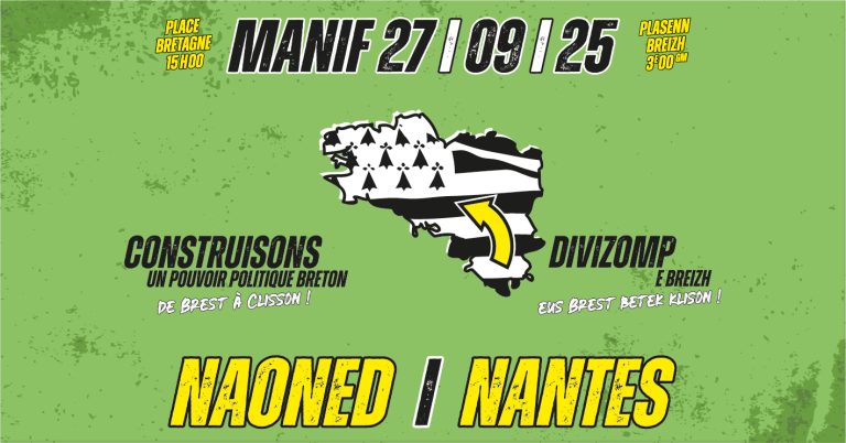 Manifestation à Nantes le 27 septembre pour renforcer le pouvoir politique breton.