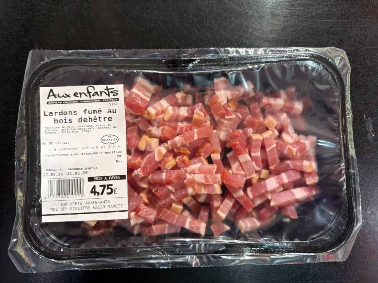 Rappel de lardons fumés au bois de hêtre en France pour risque de contamination alimentaire
