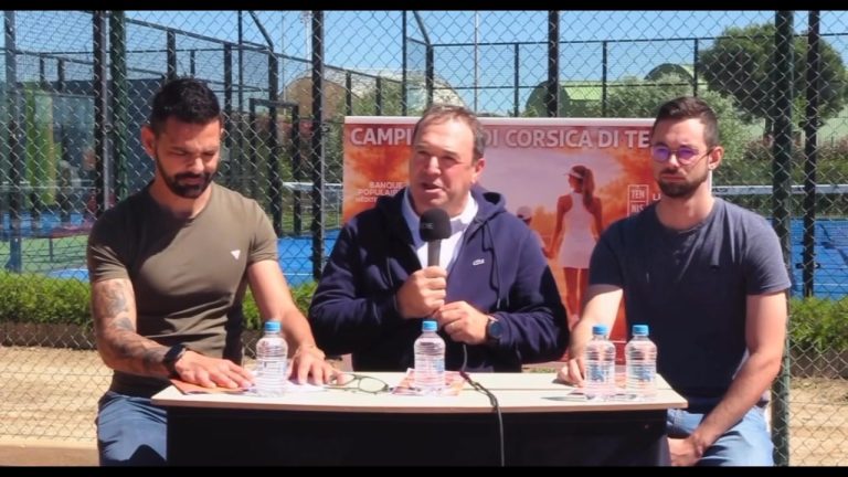 Conférence de presse pour les 40èmes championnats de Corse de Tennis du 22 au 25 mai 2024.