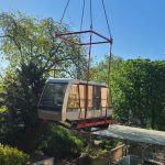 Rénovation du funiculaire de Montmartre : des cabines suspendues dans les arbres en cours