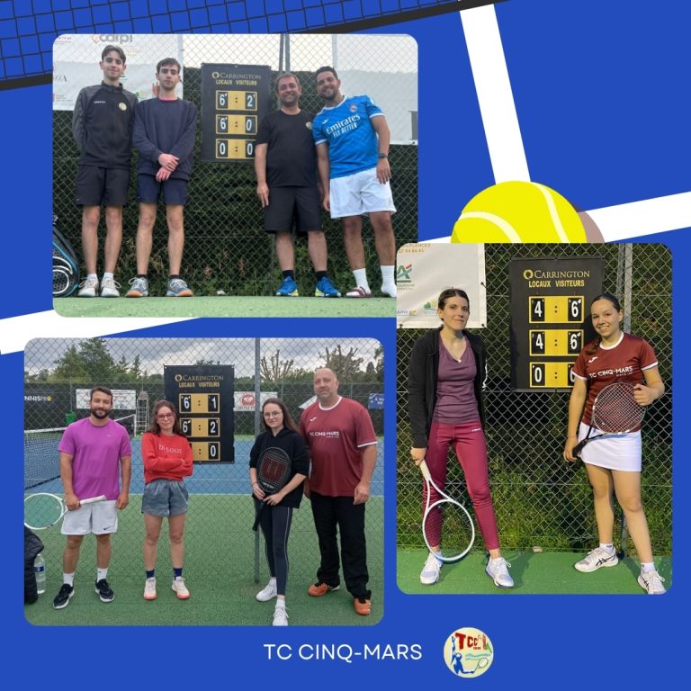 Tournoi interne 2026 : Résultats et classements au Tennis Club Cinq-Mars la Pile