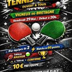 Tournoi Festif 2026 : TTVP Vigneux de Bretagne organise un événement de tennis de table à La Paquelais.