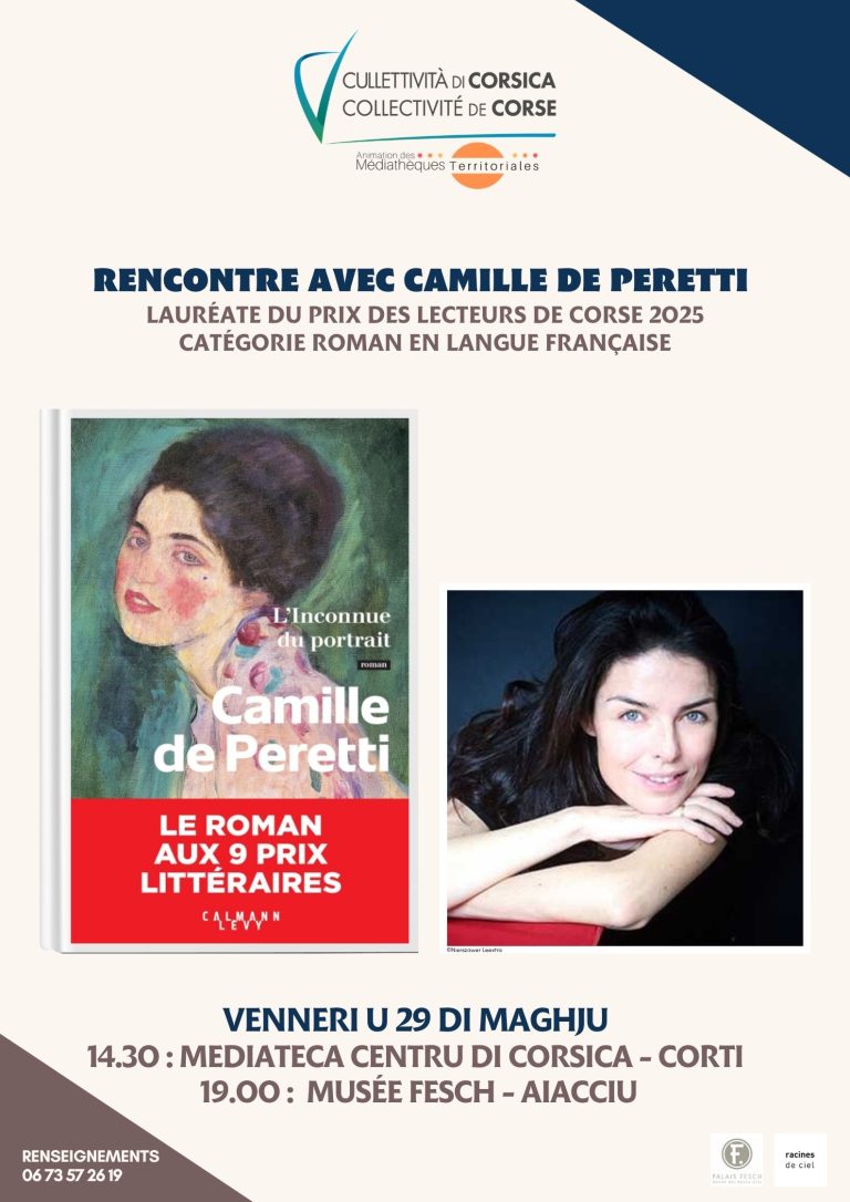 Camille de Peretti remporte le Prix des lecteurs de Corse 2025 pour son roman en français
