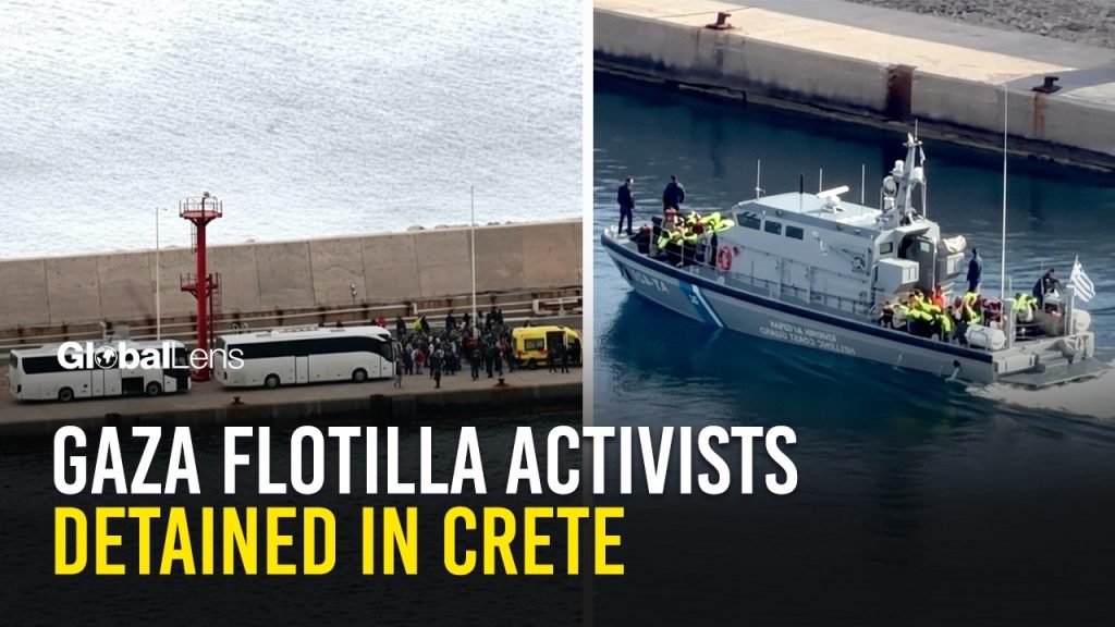 Activistes de la flottille de Gaza atteignent Crète, un Brésilien interrogé par Israël
