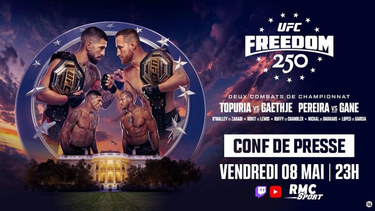 Conférence de presse UFC à la Maison Blanche : Gane, Pereira, Topuria et Gaethje présents.