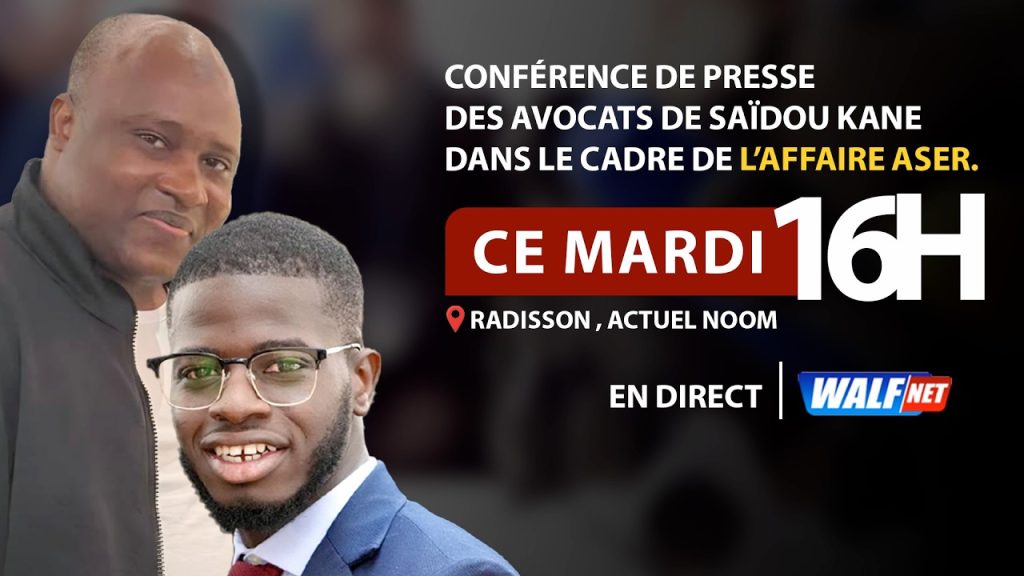Conférence de presse des avocats de Saïdou Kane sur l'affaire ASER à Dakar