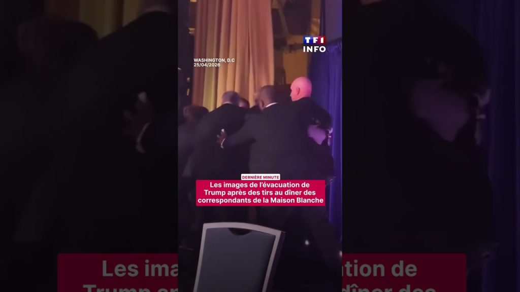 Donald Trump évacué après des tirs au dîner des correspondants à Washington, un suspect arrêté.