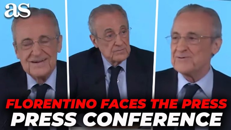 Florentino Pérez répond aux questions des journalistes lors d'une conférence de presse animée.
