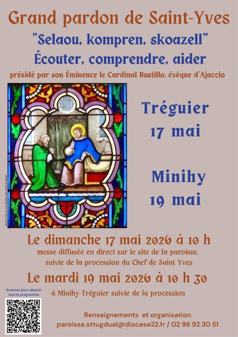 Pardon de Saint-Yves 2026 : Célébration religieuse à Tréguier, Bretagne, le 19 mai.