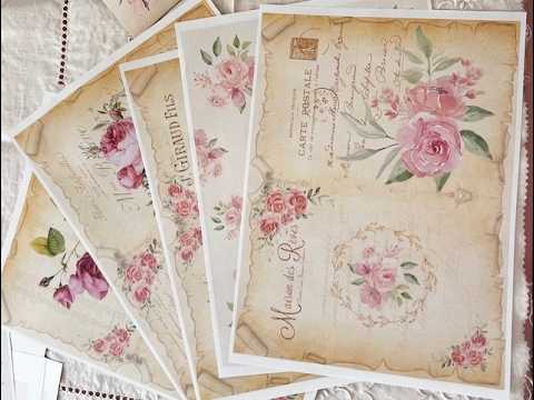 Kit complet de junk journal « Les roses » disponible pour les créateurs en France.