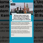 Poutine assiste à un défilé militaire en Russie, mettant en avant la puissance militaire du pays.