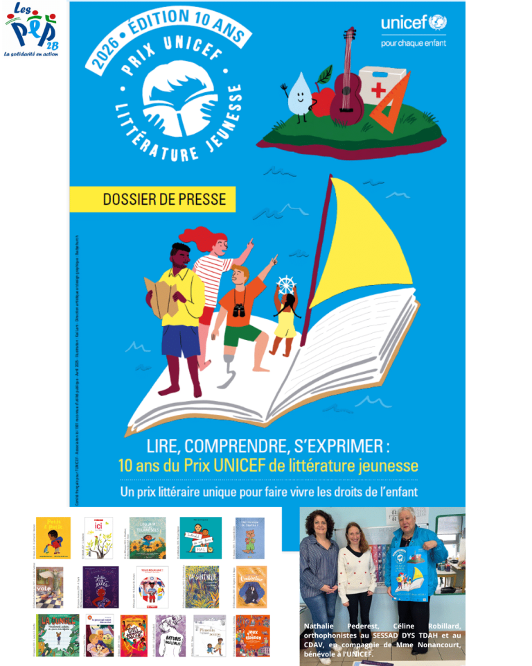 Les enfants du SESSAD DYS TDAH et du CDAV participent au Prix UNICEF de littérature jeunesse.