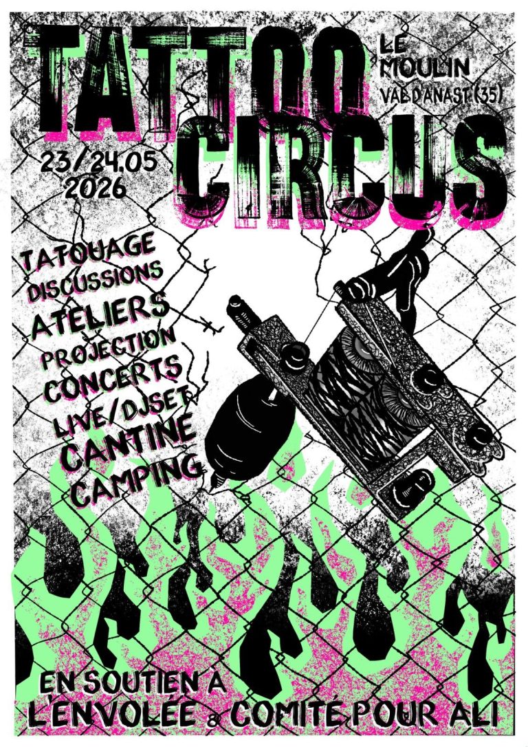 Tattoo Circus organise un événement en soutien à l&rsquo;Envolée et au Comité pour Ali.