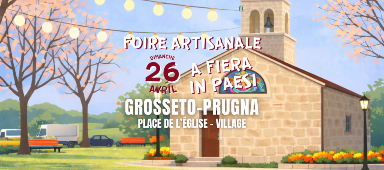 Foire artisanale à Grosseto-Prugna : artisans locaux exposent leurs créations.