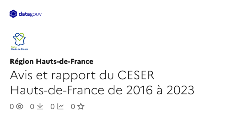 Avis et rapport du CESER Hauts-de-France 2016-2023 : analyses des enjeux régionaux.
