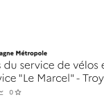 Données du service de vélos en libre-service « Le Marcel » à Troyes : statistiques et tendances 2023.