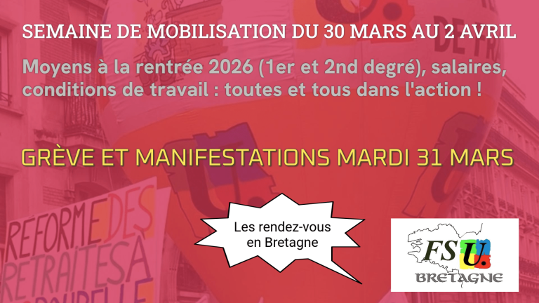 Grève du 31 mars : enseignants et agents publics mobilisés pour défendre l&rsquo;École en France.