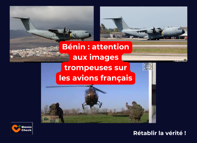 Bénin : mise en garde contre des images trompeuses des avions français sur Bénin Check